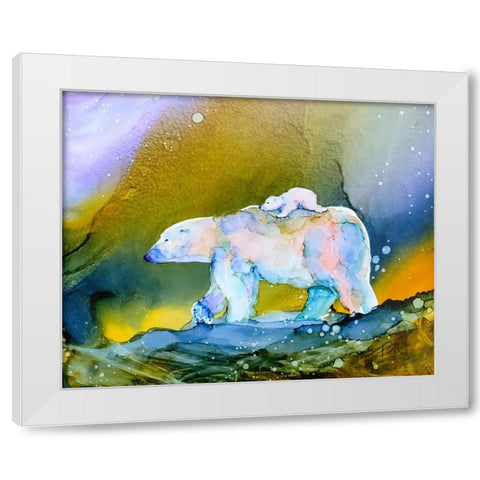 Its a Long Walk White Modern Wood Framed Art Print by Art by Leslie Franklin