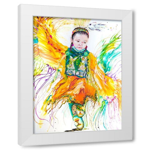 The Shawl Dancer White Modern Wood Framed Art Print by Art by Leslie Franklin
