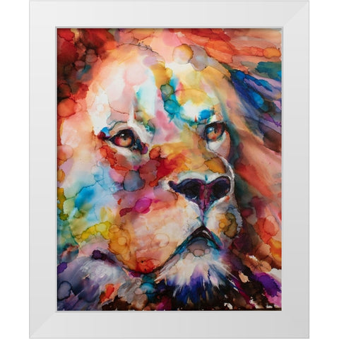 Leo White Modern Wood Framed Art Print by Art by Leslie Franklin