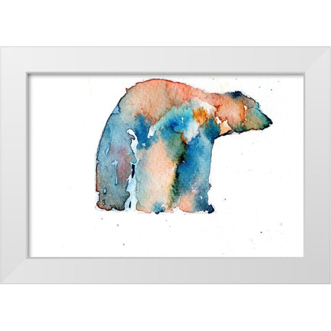 Color Trend Polar Bear White Modern Wood Framed Art Print by Art by Leslie Franklin