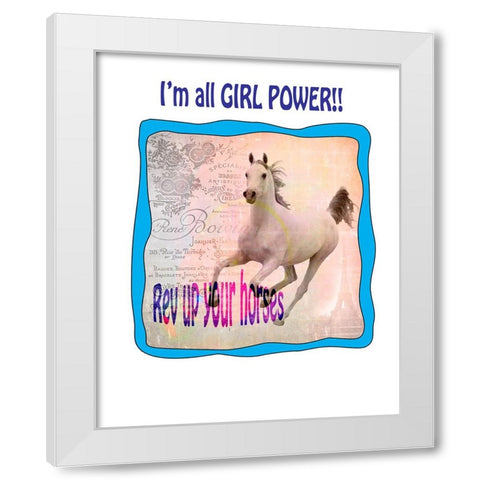 Rev Up Your Horses White Modern Wood Framed Art Print by LightBoxJournal