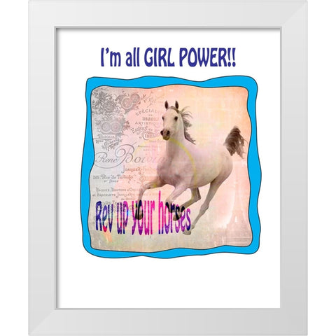 Rev Up Your Horses White Modern Wood Framed Art Print by LightBoxJournal
