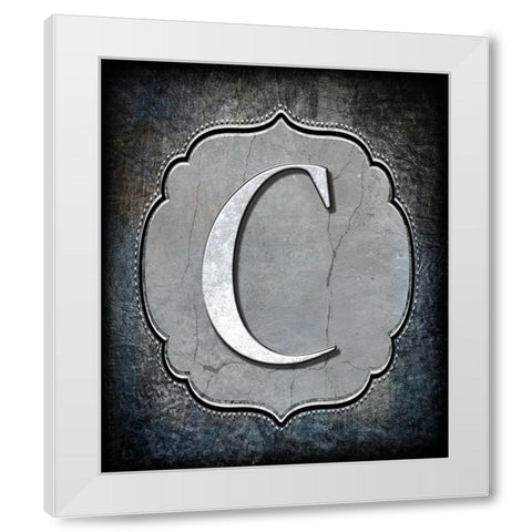 Letter C White Modern Wood Framed Art Print by LightBoxJournal