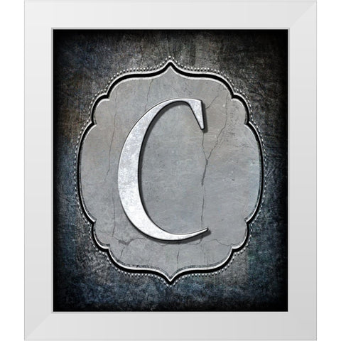Letter C White Modern Wood Framed Art Print by LightBoxJournal