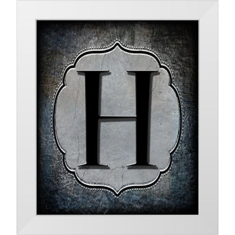 Letter H White Modern Wood Framed Art Print by LightBoxJournal