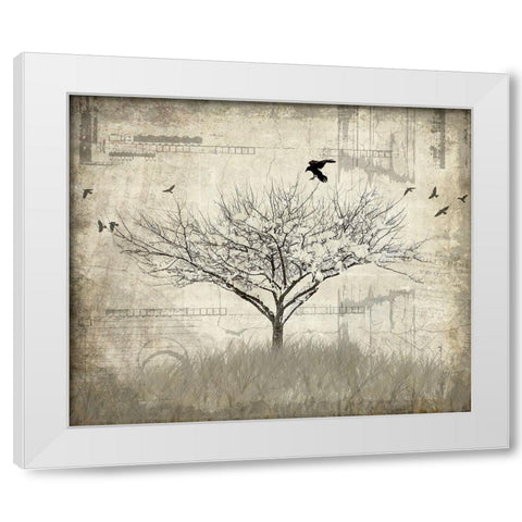August Tree 1 White Modern Wood Framed Art Print by LightBoxJournal