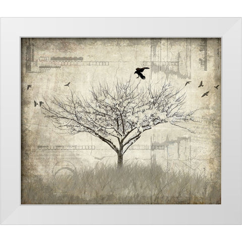 August Tree 1 White Modern Wood Framed Art Print by LightBoxJournal