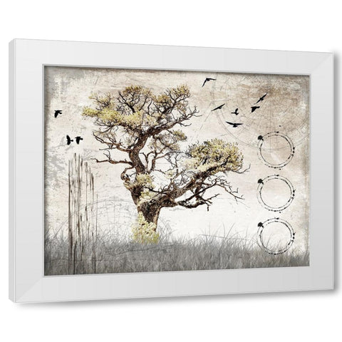 August Tree 3 White Modern Wood Framed Art Print by LightBoxJournal