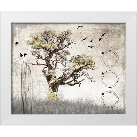 August Tree 3 White Modern Wood Framed Art Print by LightBoxJournal