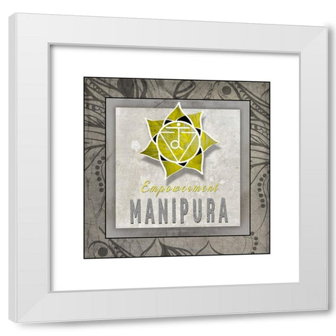 ChakrasYogaTile Manipura V3 White Modern Wood Framed Art Print by LightBoxJournal