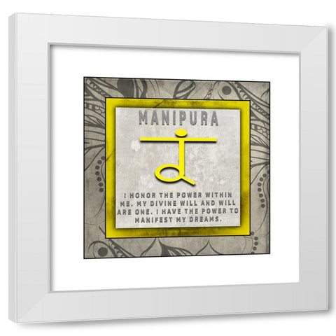 ChakrasYogaTile Manipura V4 White Modern Wood Framed Art Print by LightBoxJournal