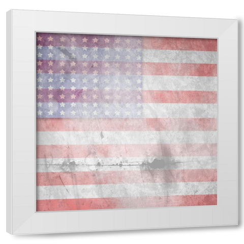 American Born Free Sign Collection V7 White Modern Wood Framed Art Print by LightBoxJournal