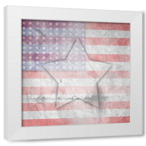 American Born Free Sign Collection V9 White Modern Wood Framed Art Print by LightBoxJournal