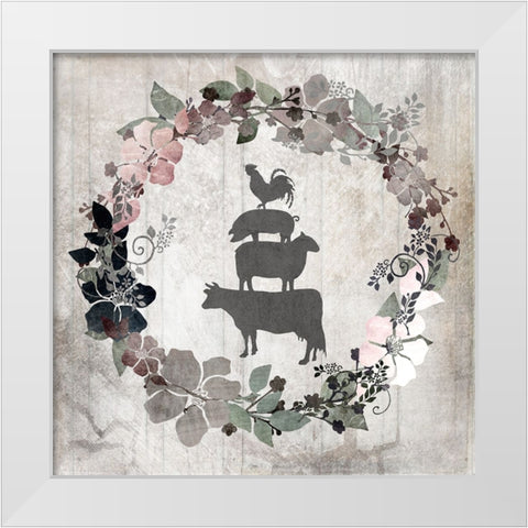 DownOnTheFarm V8 White Modern Wood Framed Art Print by LightBoxJournal