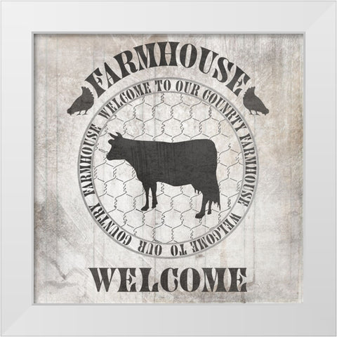 DownOnTheFarmCountry V2 White Modern Wood Framed Art Print by LightBoxJournal