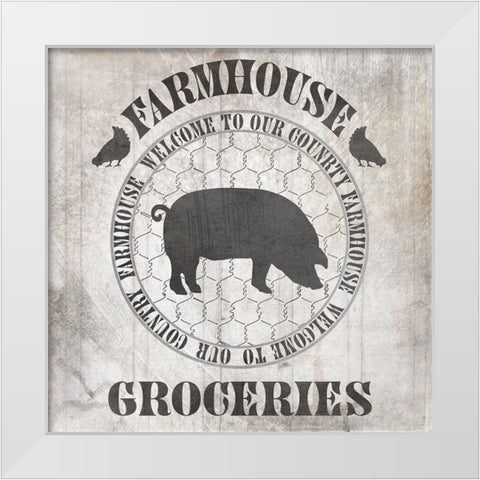 DownOnTheFarmCountry V3 White Modern Wood Framed Art Print by LightBoxJournal