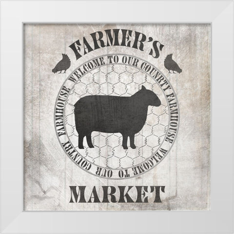 DownOnTheFarmCountry V4 White Modern Wood Framed Art Print by LightBoxJournal