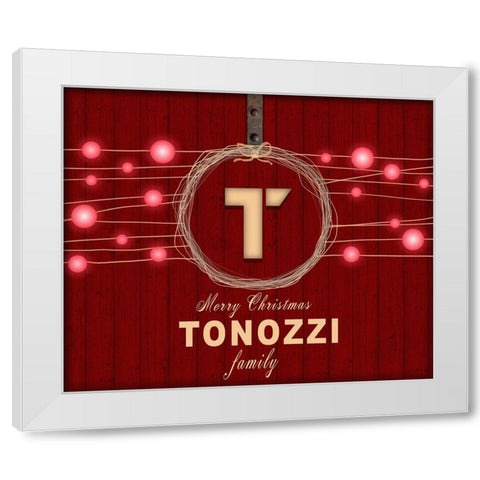 Personalized Christmas Sign V35 V6 White Modern Wood Framed Art Print by LightBoxJournal