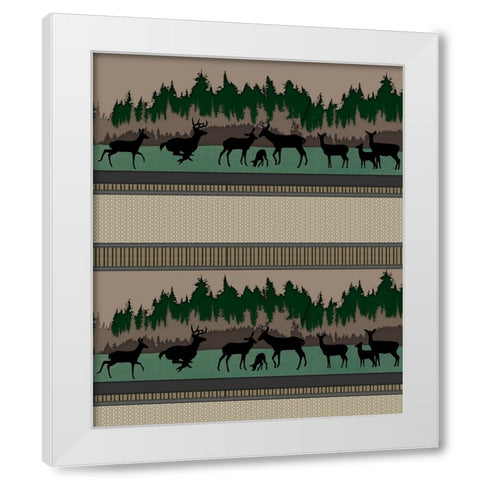 Deer_SurfacePattern V1 0 White Modern Wood Framed Art Print by LightBoxJournal