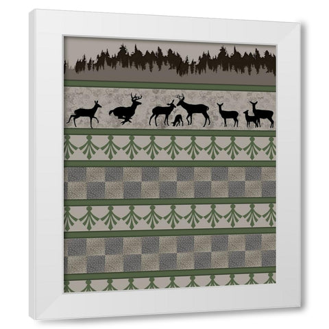 Deer_SurfacePattern V1 4 White Modern Wood Framed Art Print by LightBoxJournal