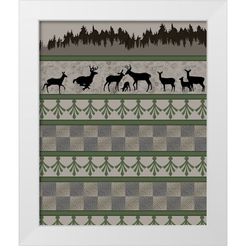 Deer_SurfacePattern V1 4 White Modern Wood Framed Art Print by LightBoxJournal