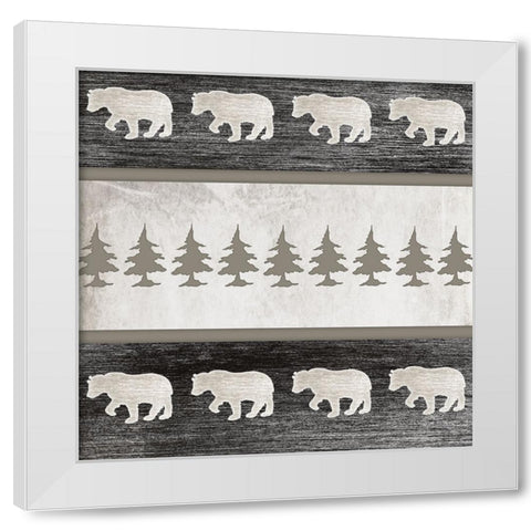 Good Night Moose 2 Surface Pattern 4 White Modern Wood Framed Art Print by LightBoxJournal
