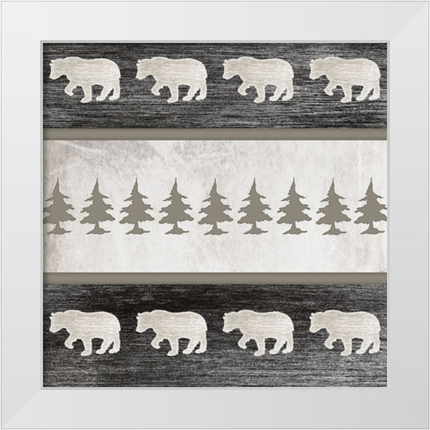 Good Night Moose 2 Surface Pattern 4 White Modern Wood Framed Art Print by LightBoxJournal