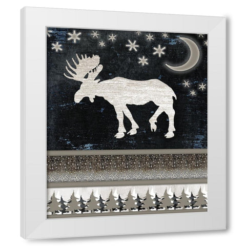 Good Night Moose V1 1 (1) White Modern Wood Framed Art Print by LightBoxJournal