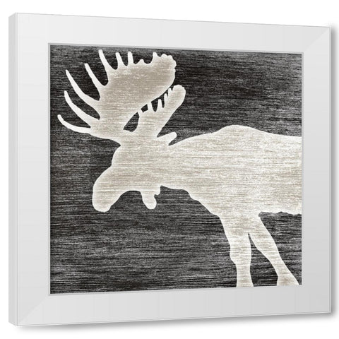 Good Night Moose V1 3 White Modern Wood Framed Art Print by LightBoxJournal
