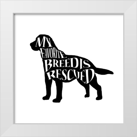Rescue Dog 1 White Modern Wood Framed Art Print by LightBoxJournal