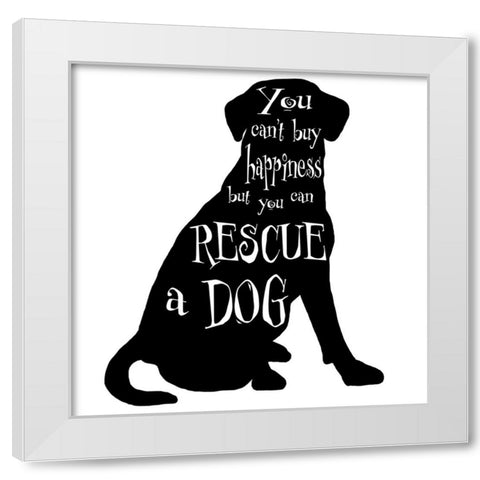 Rescue Dog 6 White Modern Wood Framed Art Print by LightBoxJournal