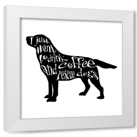 Rescue Dog 7 White Modern Wood Framed Art Print by LightBoxJournal