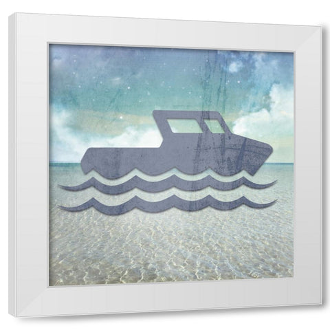 Signs_Boating1 White Modern Wood Framed Art Print by LightBoxJournal