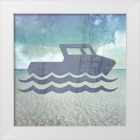 Signs_Boating1 White Modern Wood Framed Art Print by LightBoxJournal