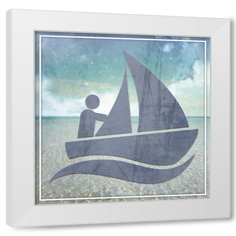 Signs_Boating2_V1 White Modern Wood Framed Art Print by LightBoxJournal