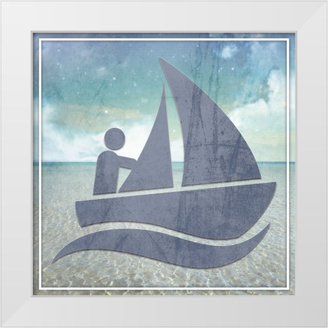 Signs_Boating2_V1 White Modern Wood Framed Art Print by LightBoxJournal