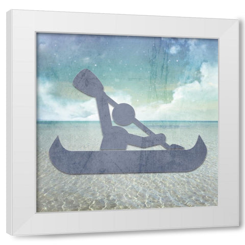 Signs_Kayak White Modern Wood Framed Art Print by LightBoxJournal