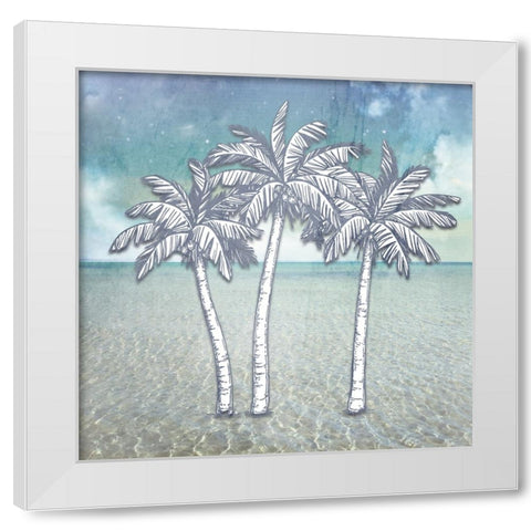 Signs_PalmTrees White Modern Wood Framed Art Print by LightBoxJournal
