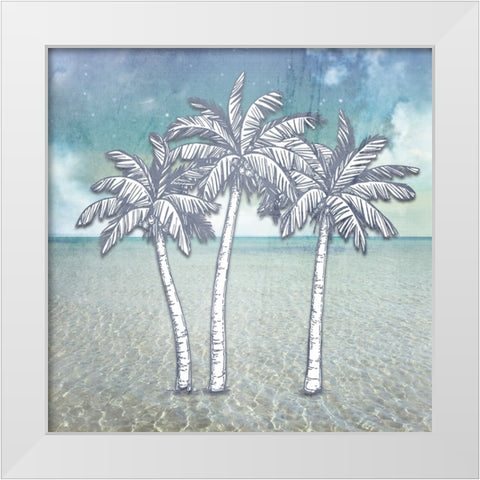 Signs_PalmTrees White Modern Wood Framed Art Print by LightBoxJournal