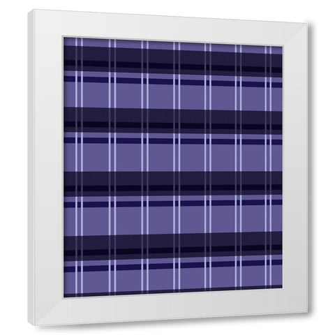 Ultra Violet Plaid 01 White Modern Wood Framed Art Print by LightBoxJournal