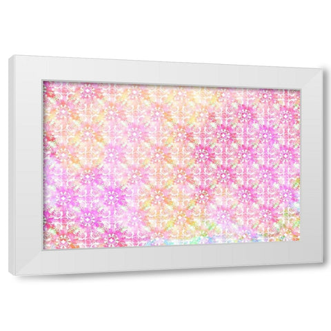 Spring Blooms Pattern 04 White Modern Wood Framed Art Print by LightBoxJournal