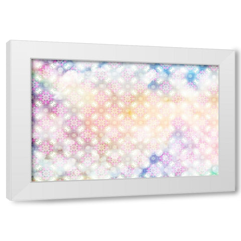 White Spring Blossoms Pattern 01 White Modern Wood Framed Art Print by LightBoxJournal