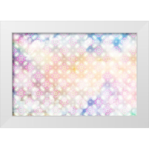 White Spring Blossoms Pattern 01 White Modern Wood Framed Art Print by LightBoxJournal