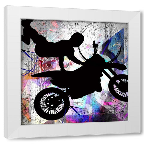Extreme Motocross 2 White Modern Wood Framed Art Print by LightBoxJournal