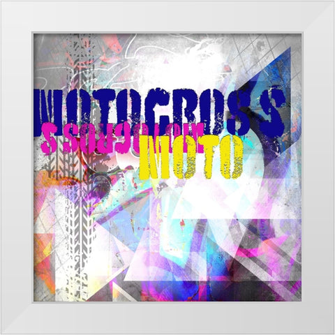 Extreme Motocross TYPE White Modern Wood Framed Art Print by LightBoxJournal