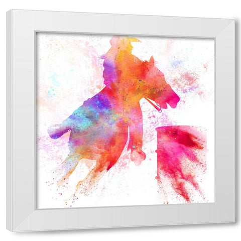 Painted Cowgirl 01 White Modern Wood Framed Art Print by LightBoxJournal