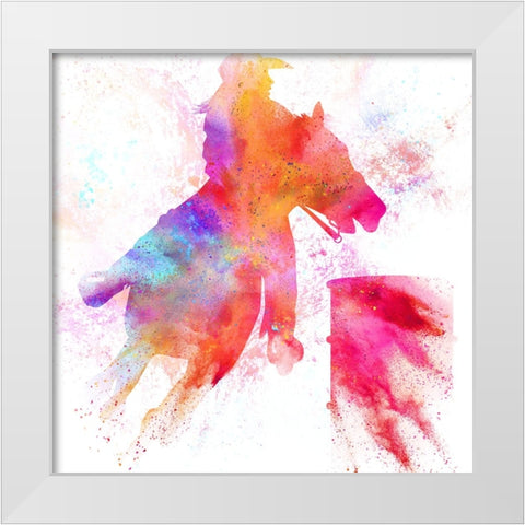 Painted Cowgirl 01 White Modern Wood Framed Art Print by LightBoxJournal