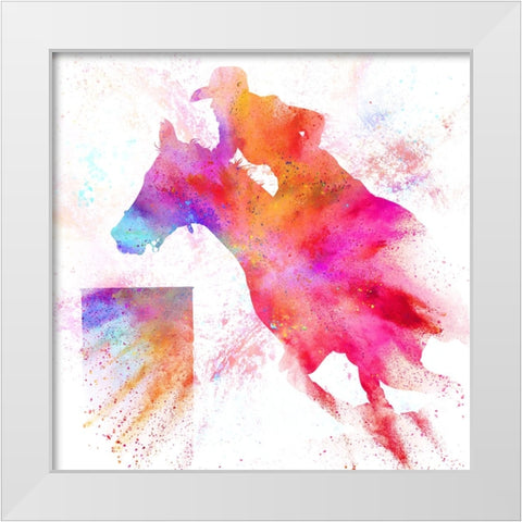 Painted Cowgirl 02 White Modern Wood Framed Art Print by LightBoxJournal