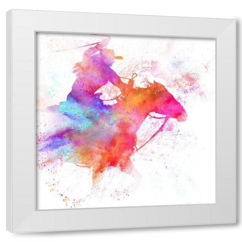 Painted Cowgirl 03 White Modern Wood Framed Art Print by LightBoxJournal