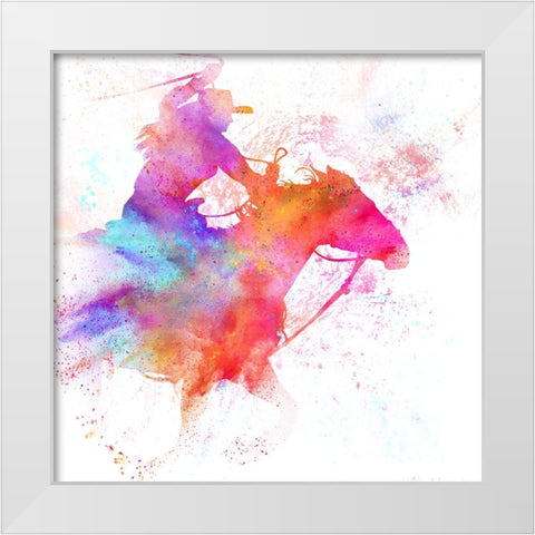 Painted Cowgirl 03 White Modern Wood Framed Art Print by LightBoxJournal